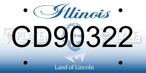 CD90322 Illinois License Plate