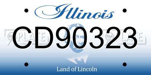 CD90323 Illinois License Plate