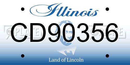 CD90356 Illinois License Plate