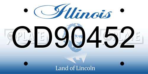 CD90452 Illinois License Plate