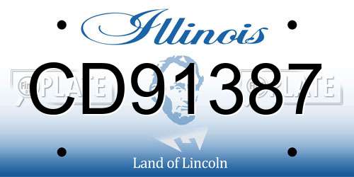 CD91387 Illinois License Plate