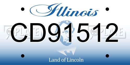 CD91512 Illinois License Plate