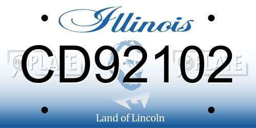 CD92102 Illinois License Plate