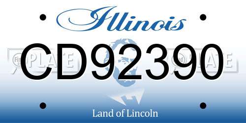 CD92390 Illinois License Plate