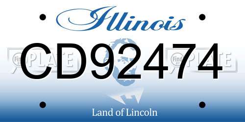 CD92474 Illinois License Plate