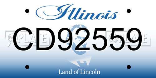 CD92559 Illinois License Plate