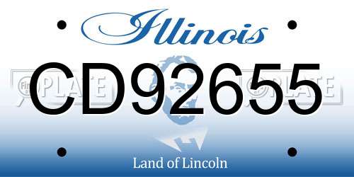 CD92655 Illinois License Plate