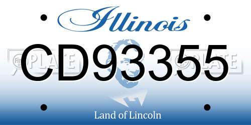 CD93355 Illinois License Plate
