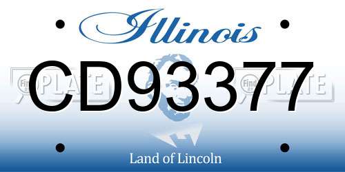 CD93377 Illinois License Plate