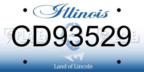 CD93529 Illinois License Plate