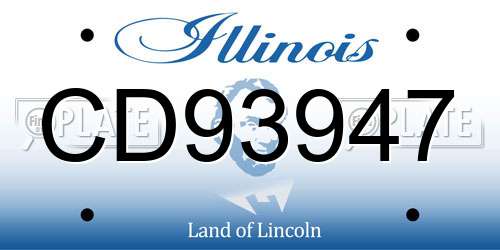 CD93947 Illinois License Plate
