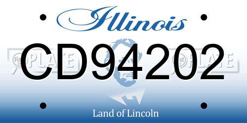 CD94202 Illinois License Plate