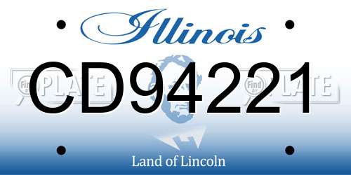 CD94221 Illinois License Plate