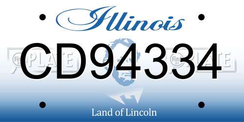 CD94334 Illinois License Plate