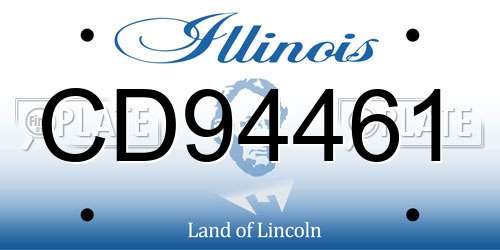 CD94461 Illinois License Plate