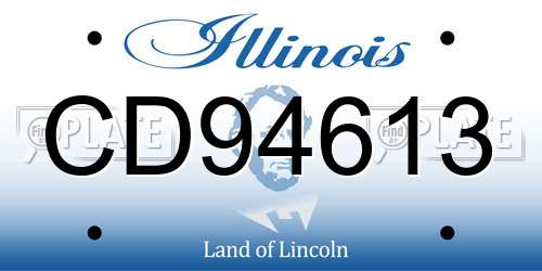 CD94613 Illinois License Plate