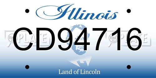 CD94716 Illinois License Plate