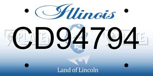 CD94794 Illinois License Plate