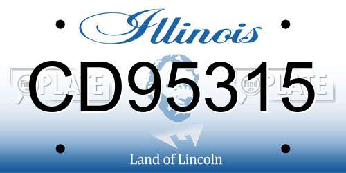 CD95315 Illinois License Plate
