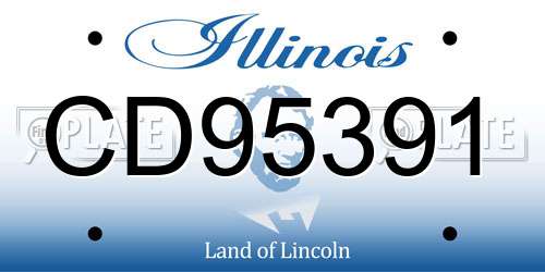 CD95391 Illinois License Plate