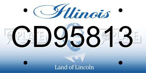 CD95813 Illinois License Plate