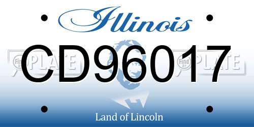 CD96017 Illinois License Plate