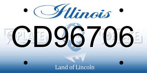 CD96706 Illinois License Plate