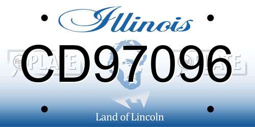 CD97096 Illinois License Plate