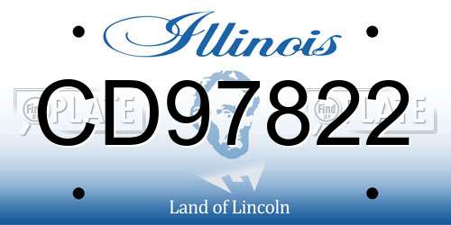 CD97822 Illinois License Plate
