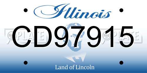 CD97915 Illinois License Plate