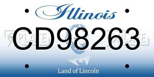 CD98263 Illinois License Plate