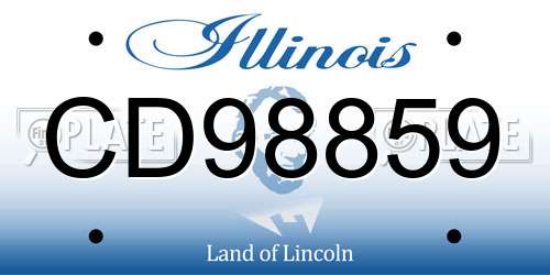 CD98859 Illinois License Plate