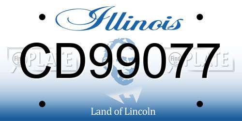 CD99077 Illinois License Plate
