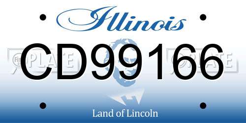 CD99166 Illinois License Plate