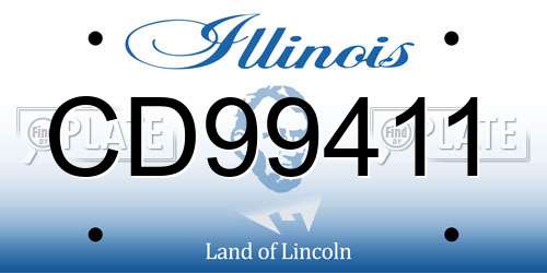 CD99411 Illinois License Plate