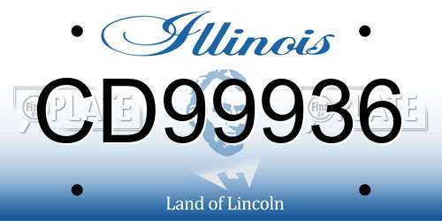 CD99936 Illinois License Plate