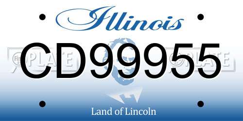CD99955 Illinois License Plate