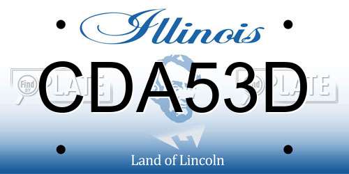 CDA53D Illinois License Plate