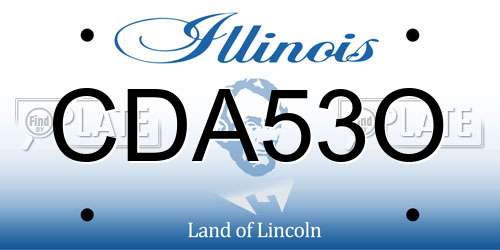 CDA53O Illinois License Plate