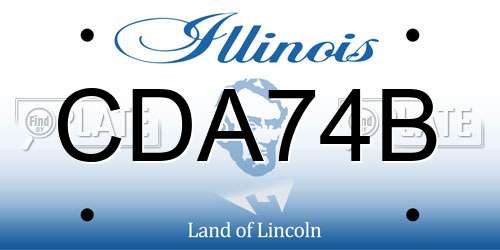 CDA74B Illinois License Plate