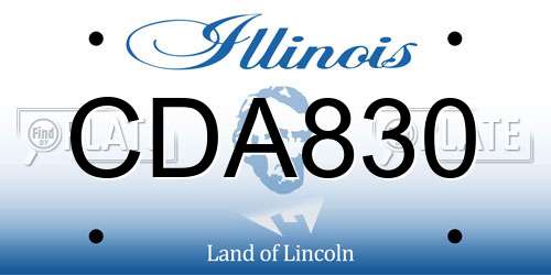 CDA830 Illinois License Plate