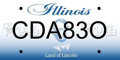 CDA83O Illinois License Plate