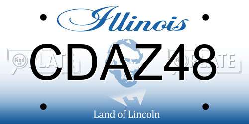 CDAZ48 Illinois License Plate