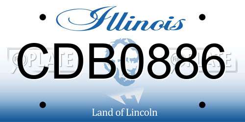 CDB0886 Illinois License Plate