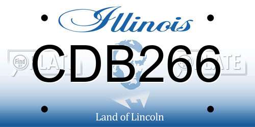 CDB266 Illinois License Plate