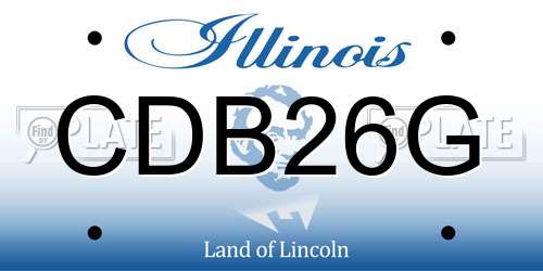 CDB26G Illinois License Plate
