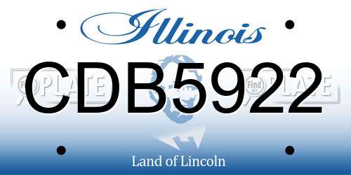 CDB5922 Illinois License Plate