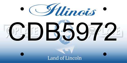 CDB5972 Illinois License Plate