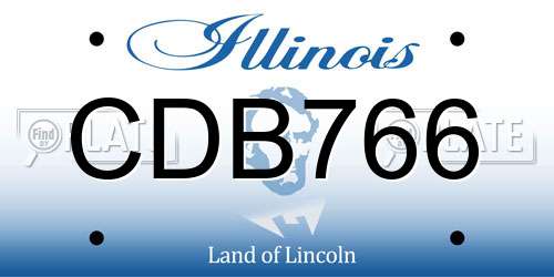 CDB766 Illinois License Plate