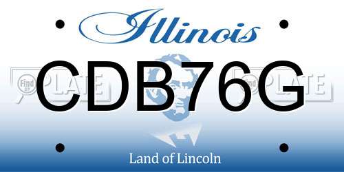 CDB76G Illinois License Plate